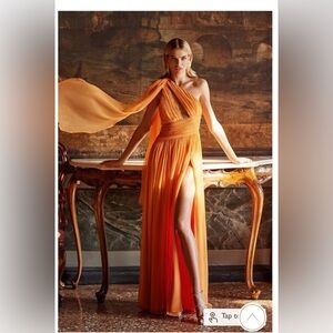 Alamour The Label Vibrant Orange One-Shoulder Dress